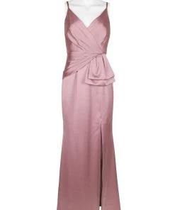 Adrianna Papell - AP1E204704 Pleated V-neck Satin Sheath Dress 11 Adrianna Papell - AP1E204704 Pleated V-neck Satin Sheath Dress