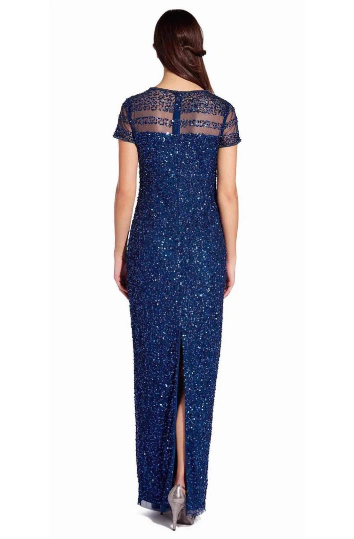 Adrianna Papell - AP1E205064 Short Sleeve Sheer Shoulders Sequin Dress 7 Adrianna Papell - AP1E205064 Short Sleeve Sheer Shoulders Sequin Dress