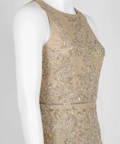 Adrianna Papell - AP1E205101 Embellished Sheath Dress With Cape Jacket