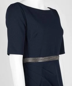 Adrianna Papell - AP1E205720 Bateau Embellished Crepe Sheath Dress