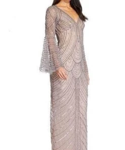 Adrianna Papell AP1E205923 - Long Bell Sleeve V-Neck Evening Dress