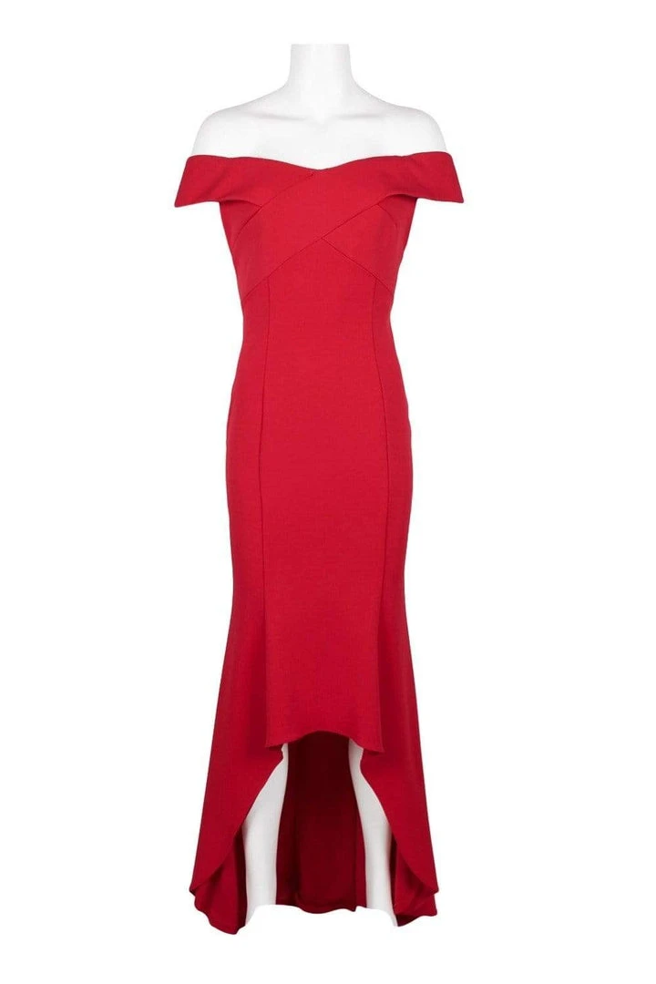 Adrianna Papell - AP1E206023 Off-Shoulder Stretch Crepe High Low Dress 5 Adrianna Papell - AP1E206023 Off-Shoulder Stretch Crepe High Low Dress