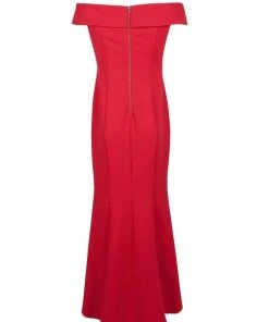 Adrianna Papell - AP1E206023 Off-Shoulder Stretch Crepe High Low Dress 10 Adrianna Papell - AP1E206023 Off-Shoulder Stretch Crepe High Low Dress