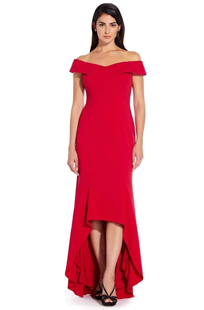 Adrianna Papell - AP1E206023 Off-Shoulder Stretch Crepe High Low Dress 4 Adrianna Papell - AP1E206023 Off-Shoulder Stretch Crepe High Low Dress