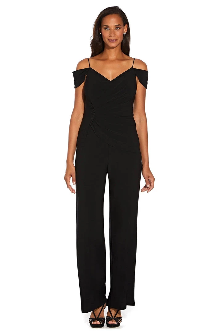 Adrianna Papell - AP1E206048 Gathered V-neck Jumpsuit 3 Adrianna Papell - AP1E206048 Gathered V-neck Jumpsuit