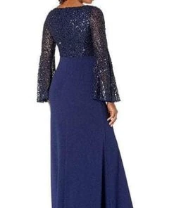 Adrianna Papell AP1E206072 P - Long Bell Sleeve V-Neck Evening Dress