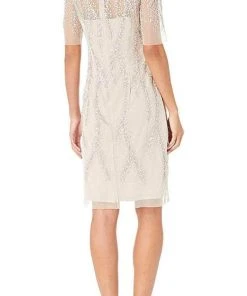 Adrianna Papell AP1E208580 - Short Sleeve Jewel Neck Formal Dress