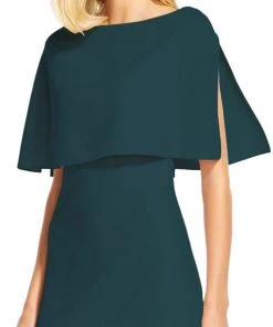 Short Dresses Adrianna Papell - Bateau Popover A-Line Dress AP1D100716 - 1 Pc Garnet In Size 2 Available