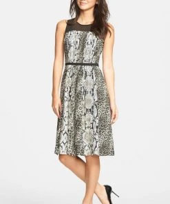 Adrianna Papell - Print Jewel Neck Dress 16PD78030
