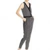 Adrianna Papell Sleeveless Crossover Graphic Jumpsuit 16PD10320 - 1 Pc Ivory Black In Size 8 Available