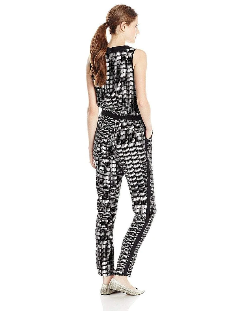 Adrianna Papell Sleeveless Crossover Graphic Jumpsuit 16PD10320 - 1 Pc Ivory Black In Size 8 Available 4 Adrianna Papell Sleeveless Crossover Graphic Jumpsuit 16PD10320 - 1 Pc Ivory Black In Size 8 Available