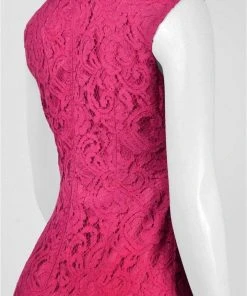 Adrianna Papell - Split Neck Lace Dress 15241840 11 Adrianna Papell - Split Neck Lace Dress 15241840