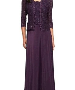 Alex Evenings - 1121198 Lace And Chiffon Dress With Lace Jacket