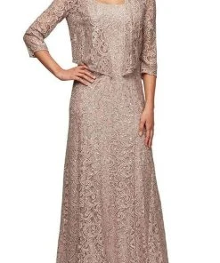 Alex Evenings - 1122012 Embroidered Lace A-line Dress