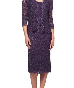 Alex Evenings - 112264 Two-Piece Allover Lace Jacket Dress