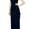 Alex Evenings - 112388 Lace Illusion Neckline Cutout Back Long Dress