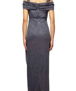 Alex Evenings - 133026 Cold Shoulder Empire Waist Glitter Mesh Dress