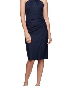 Alex Evenings - 134165 Beaded Halter Neck Fitted Cocktail Dress