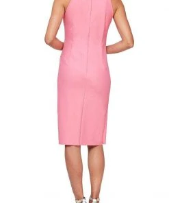 Alex Evenings - 134165 Beaded Halter Neck Fitted Cocktail Dress