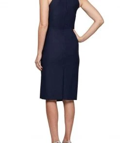 Alex Evenings - 134165 Beaded Halter Neck Fitted Cocktail Dress