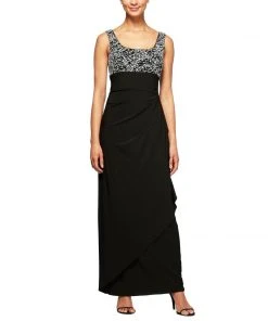 Alex Evenings - 2211421 Square Neck Printed Column Dress