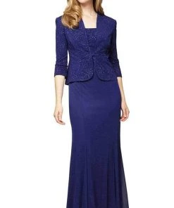 Alex Evenings - 2251651 Glittered Jacquard Dress With Jacket