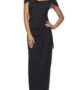 Alex Evenings - 232156 Cold Shoulder Drape Bodice Chiffon Dress