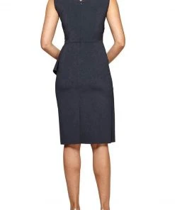 Alex Evenings - 234005 Faux Wrap Fitted Dress With Jewel Accent