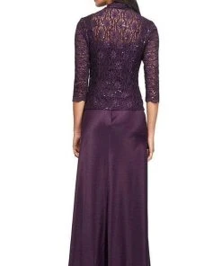Alex Evenings - 4121198 Sequin Lace And Chiffon Dress With Lace Jacket