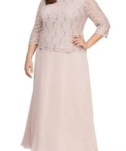 Alex Evenings - 412318 Sequin Lace Chiffon Faux Two-Piece Long Dress