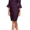 Alex Evenings - 434183 Quarter Bell Sleeves Plus Size Dress