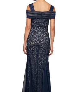 Alex Evenings - 81122243 Cold Shoulder Lace Evening Dress