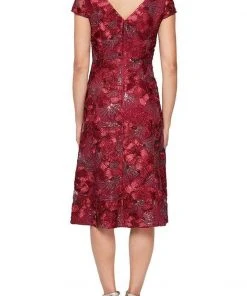 Alex Evenings - 81122331 Illusion Jewel Floral Soutache Dress