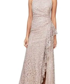 Alex Evenings - 81122434 Laced Draping Long Dress 12 Alex Evenings - 81122434 Laced Draping Long Dress