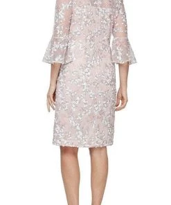 Alex Evenings - 81171268 Quarter Sleeved Midi Laced Dress