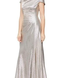 Alex Evenings - 8127685 Cap Sleeved Metallic Long Dress