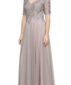 Alex Evenings - 8132988 Laced Bodice Chiffon Dress