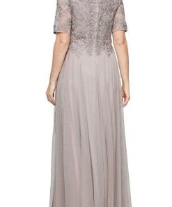 Alex Evenings - 8132988 Laced Bodice Chiffon Dress