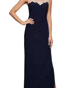 Alex Evenings - 81351473 Embroidered Jewel Neck Sheath Dress