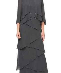 Alex Evenings - 8192001 Tiered Chiffon Long Dress