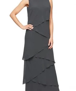 Alex Evenings - 8192001 Tiered Chiffon Long Dress