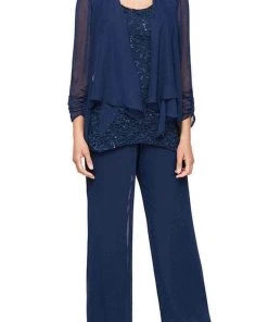 Alex Evenings - 8192002 Chiffon 3 Piece Pantsuit