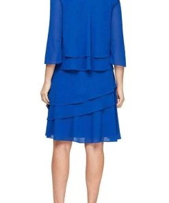 Alex Evenings - 8192005 Chiffon Knee Length 2-Piece Dress 11 Alex Evenings - 8192005 Chiffon Knee Length 2-Piece Dress