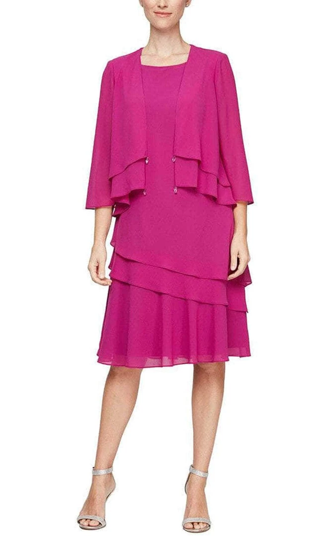 Alex Evenings - 8192005 Chiffon Knee Length 2-Piece Dress 3 Alex Evenings - 8192005 Chiffon Knee Length 2-Piece Dress