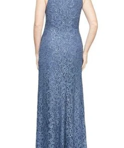 Alex Evenings - 82122434 Sleeveless Lace Sequin Long Dress