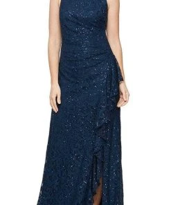 Alex Evenings - 82122434 Sleeveless Lace Sequin Long Dress