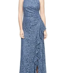 Alex Evenings - 82122434 Sleeveless Lace Sequin Long Dress