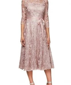 Alex Evenings - 8217835 Illusion Jewel Embroidered Petite Dress