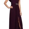 Alex Evenings - 82351491 Cowl Brooch Accented Matte Jersey Dress