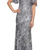 Alex Evenings - 8296611 Cold Shoulder Floral Sequined Dress 2 Alex Evenings - 8296611 Cold Shoulder Floral Sequined Dress